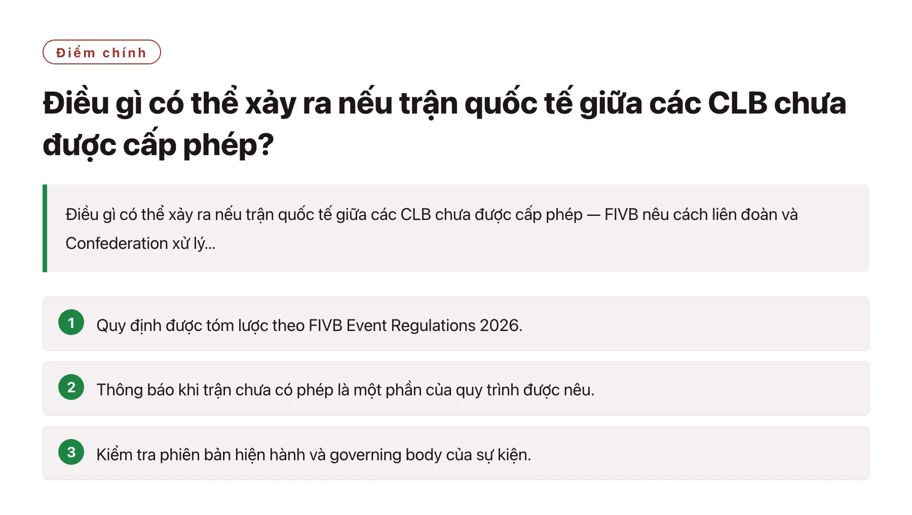 Điều gì có thể xảy ra nếu trận quốc tế giữa các CLB chưa được cấp phép?——全文要点速览